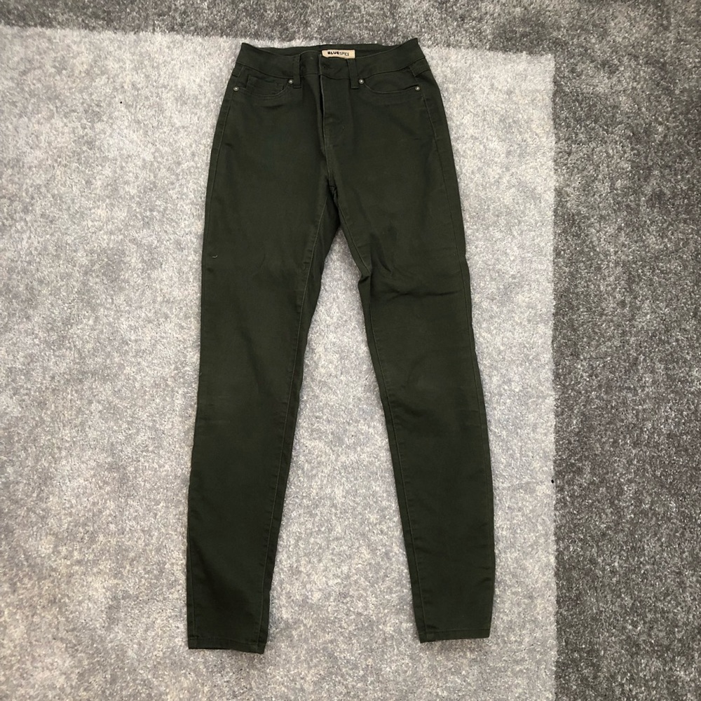 Olive green skinny jeans